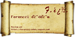 Ferenczi Ádám névjegykártya