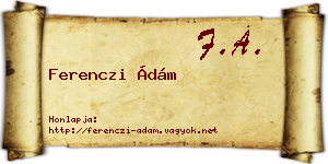 Ferenczi Ádám névjegykártya